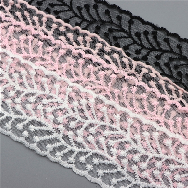 milk silk embroidery branch flower mesh lace