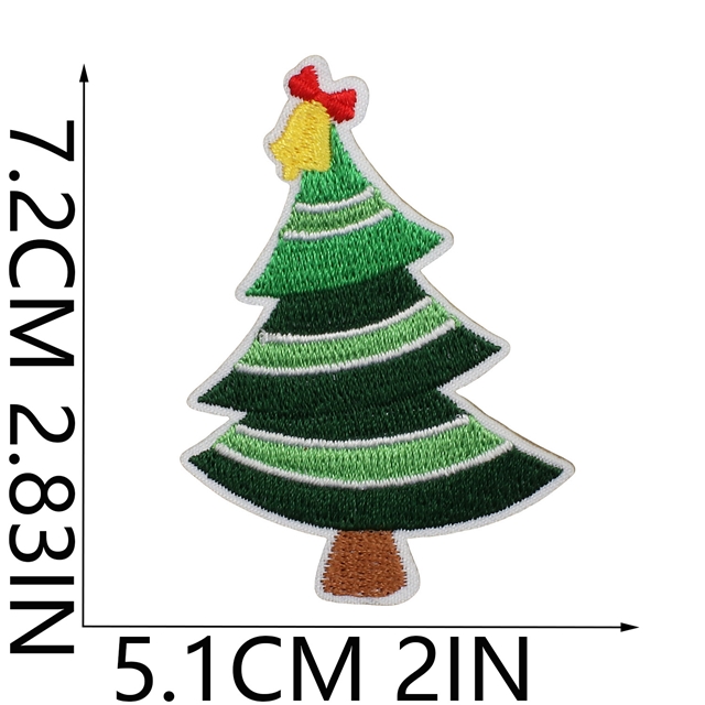 back with glue christmas tree series embroidery patch (back with glue)