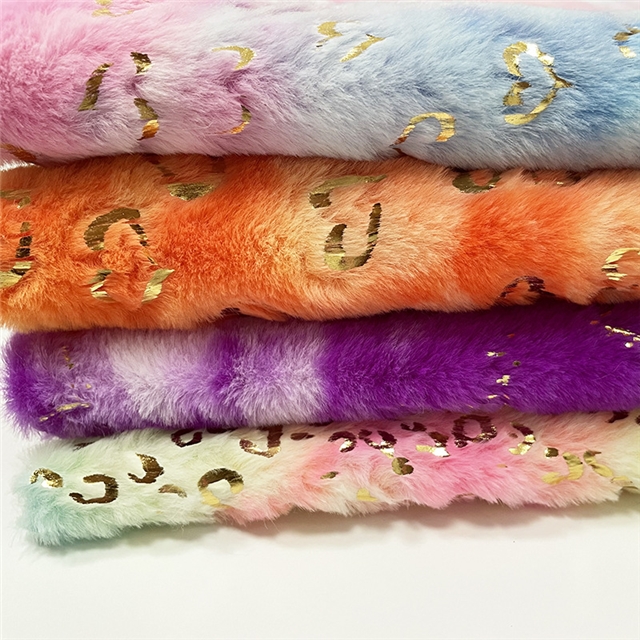 colorful tie dye and hot stamping heart velvet fabric