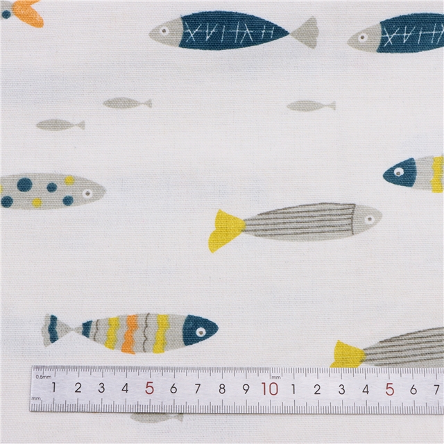 fish printing polyester cotton canvas fabric