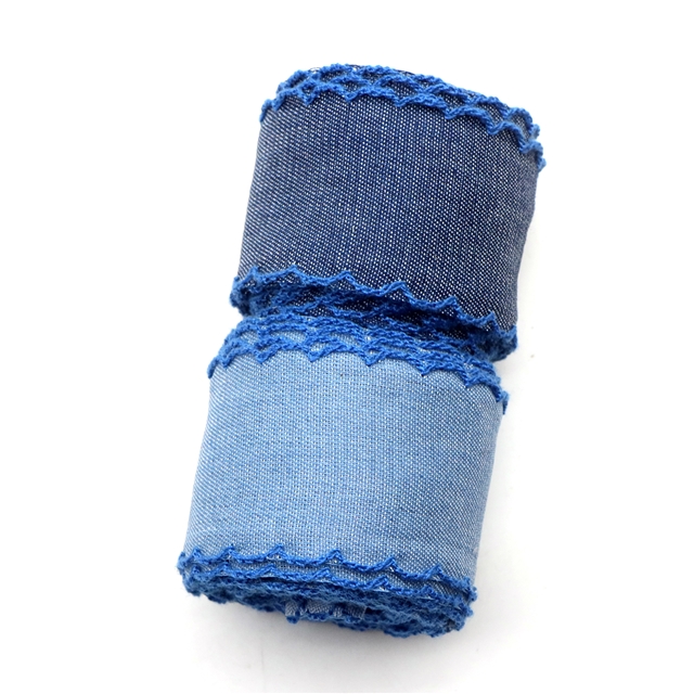 plain denim single layer monochrome hook ribbon