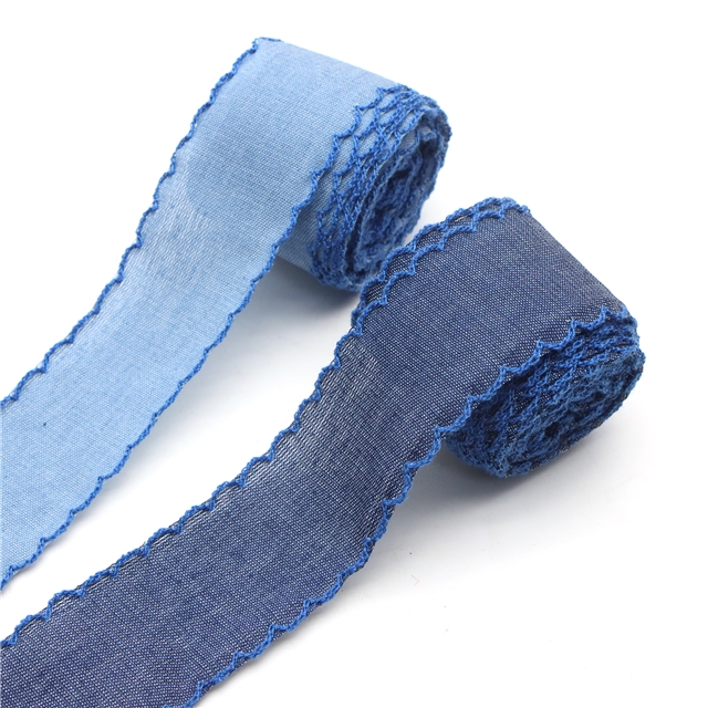 plain denim single layer monochrome hook ribbon