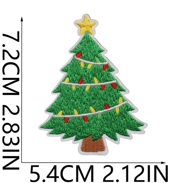 back with glue christmas tree series embroidery patch (back with glue)