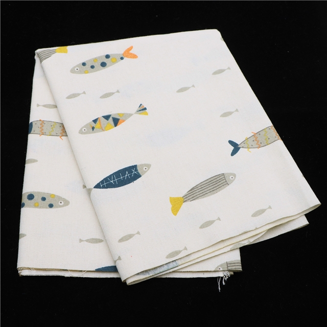 fish printing polyester cotton canvas fabric