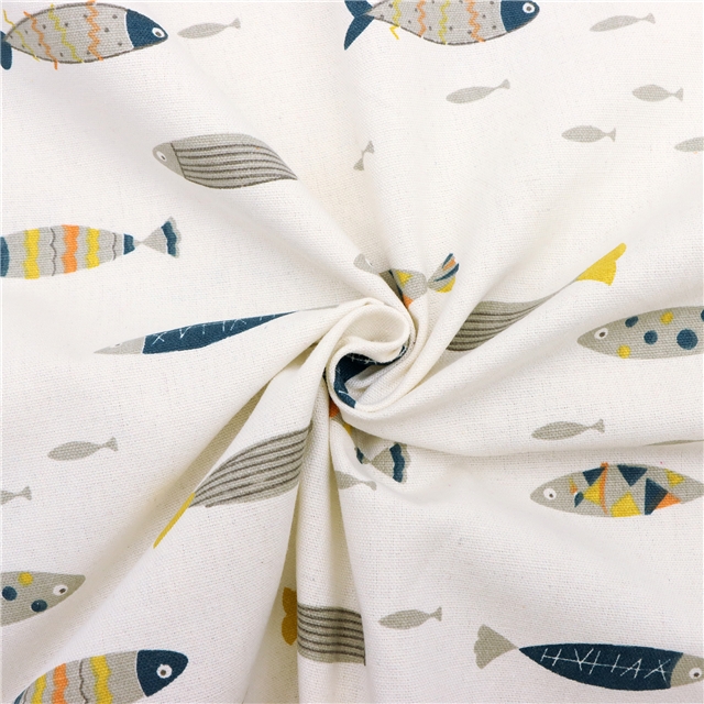 fish printing polyester cotton canvas fabric