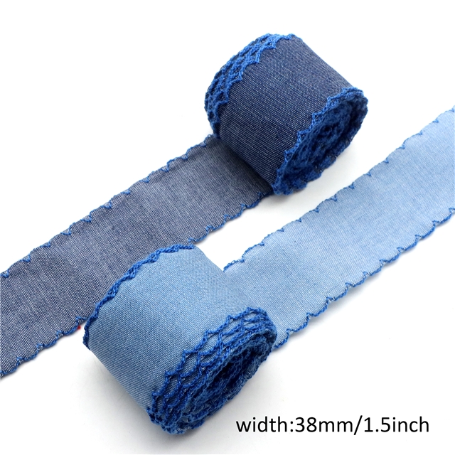 plain denim single layer monochrome hook ribbon