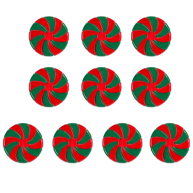 plastic double color christmas candy decorated with plastic beads (with hole)