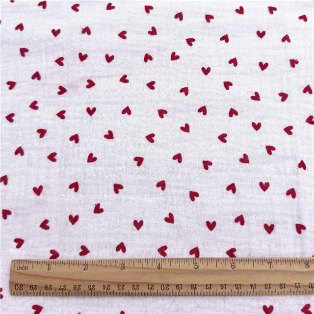 velvet heart 100% cotton double layers gauze fabric