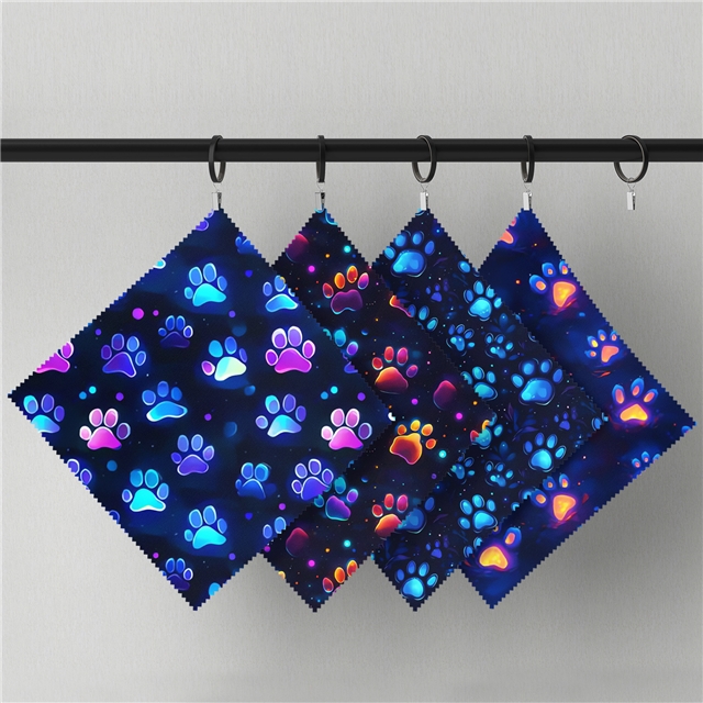 polyester cotton footprint series polyester cotton fabric set (4 pcs/set)