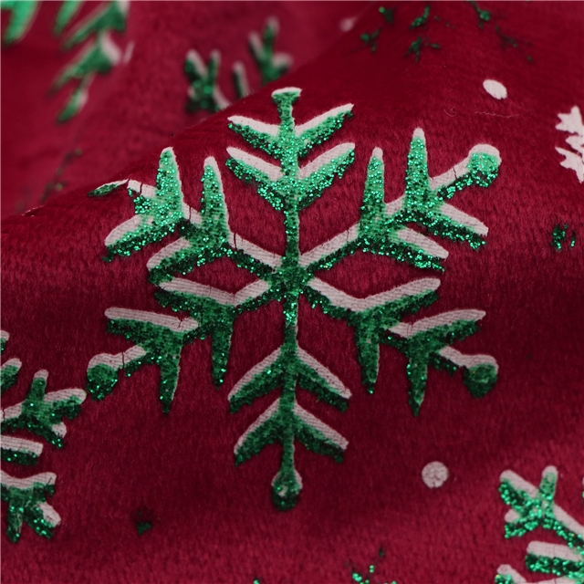offset glitter christmas snowflake short plush fabric