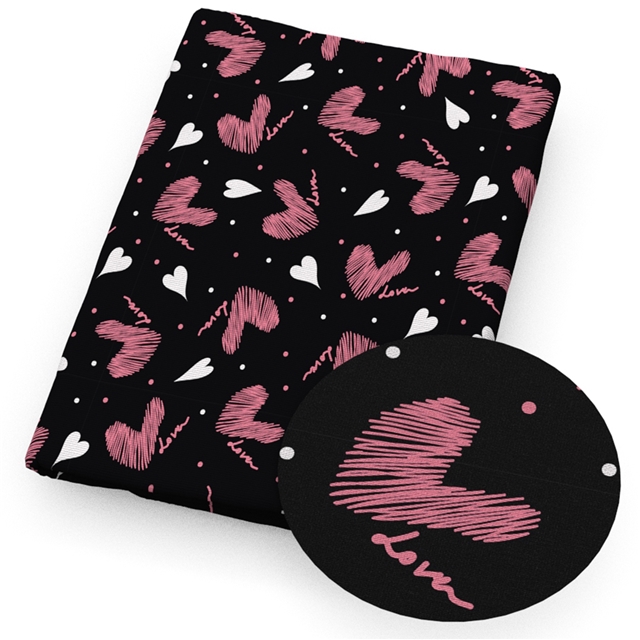 polyester cotton stripe heart series polyester cotton fabric set (12 pcs/set) polyester cotton fabric,20*20cm(7.9*7.9