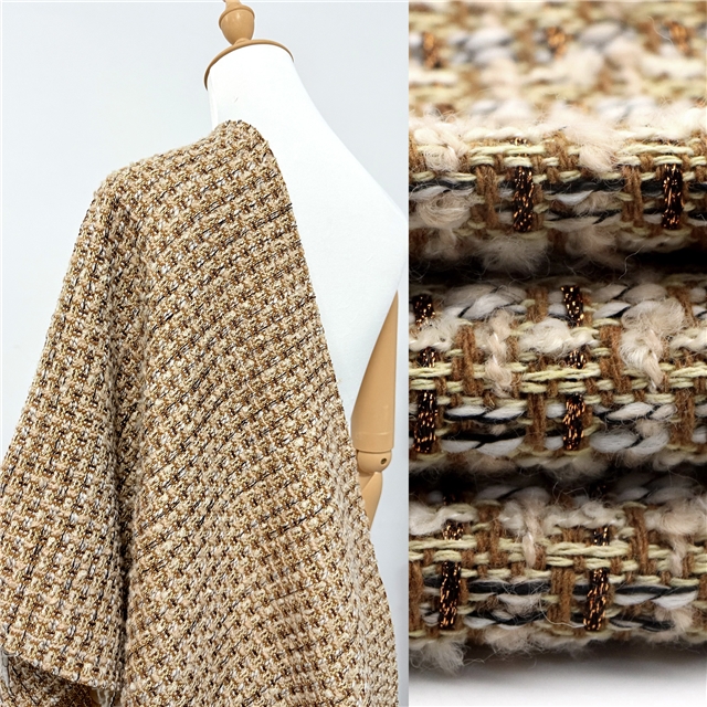 woolen bright silk woven small fragrant fabric