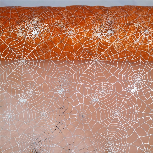 hot stamping heart-shaped organza fabric