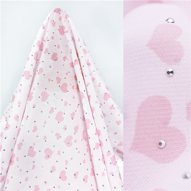 hot stamping heart chiffon fabric