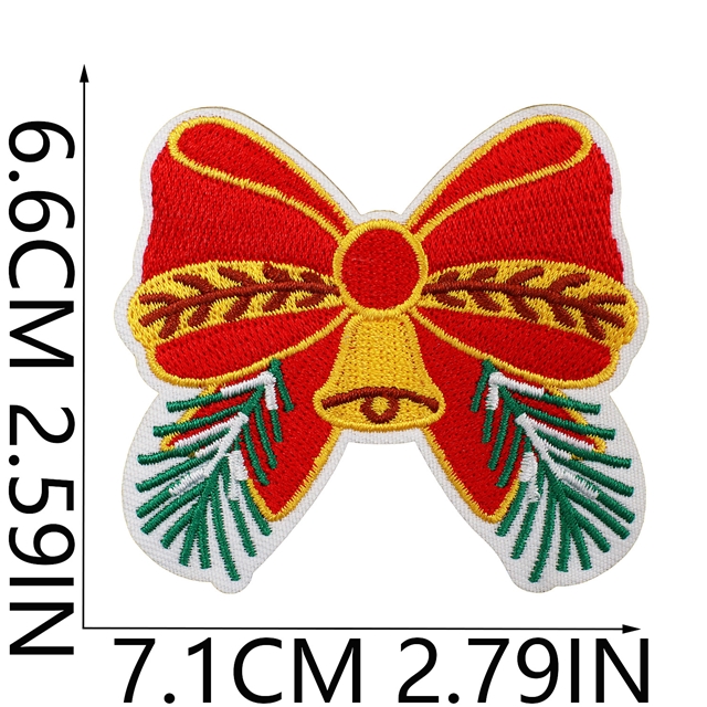 back with glue christmas bow series embroidery patch (back with glue)