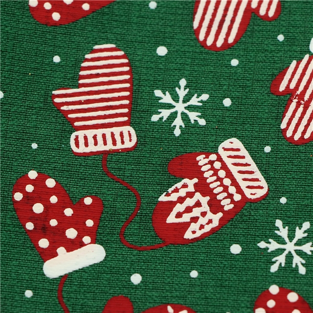 christmas gloves plaid ink printed bamboo fiber fabric