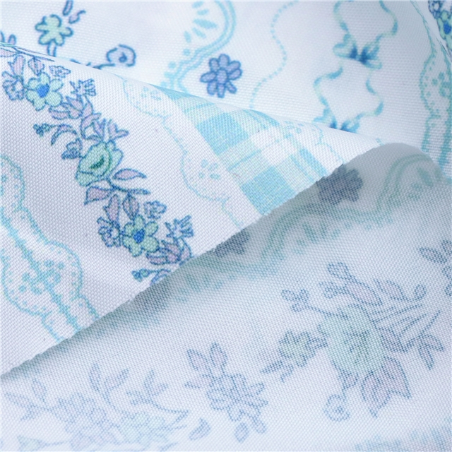 striped grid small floral polyester cotton fabric
