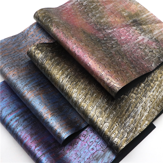 synthetic leather bump texture metallic button faux leather