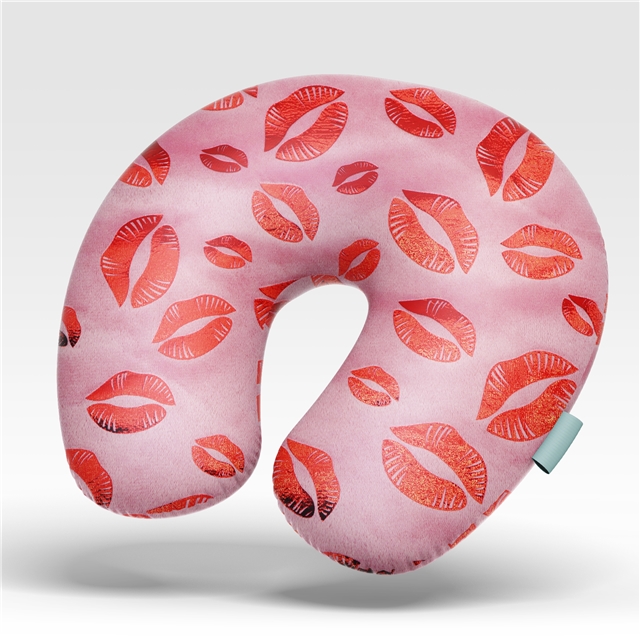red hot stamping lips short plush fabric