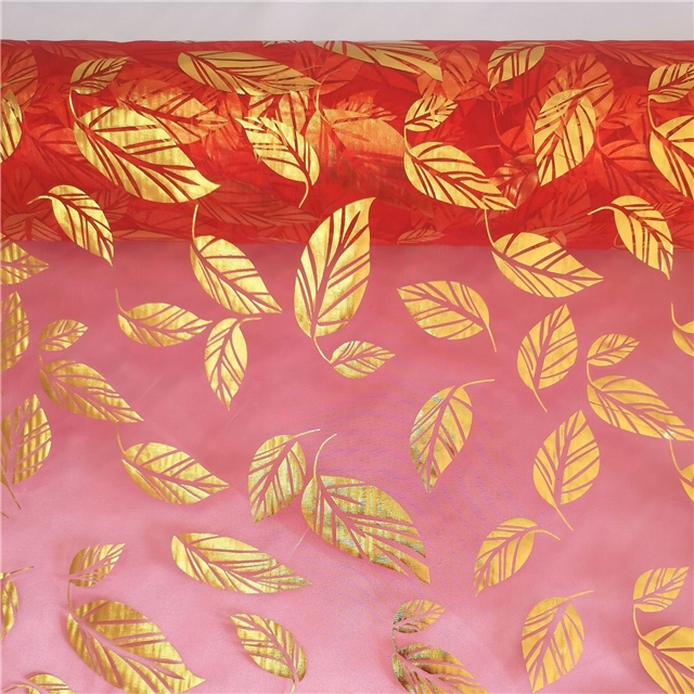 hot stamping heart-shaped organza fabric