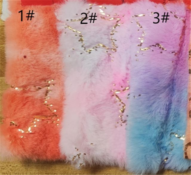 colorful tie dye and hot stamping star velvet fabric