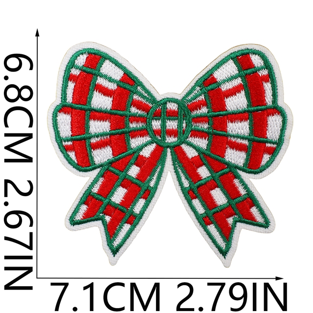 back with glue christmas bow series embroidery patch (back with glue)