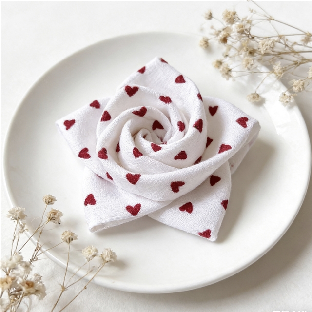 velvet heart 100% cotton double layers gauze fabric