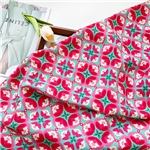 red diamond grid digital printed cotton fabric