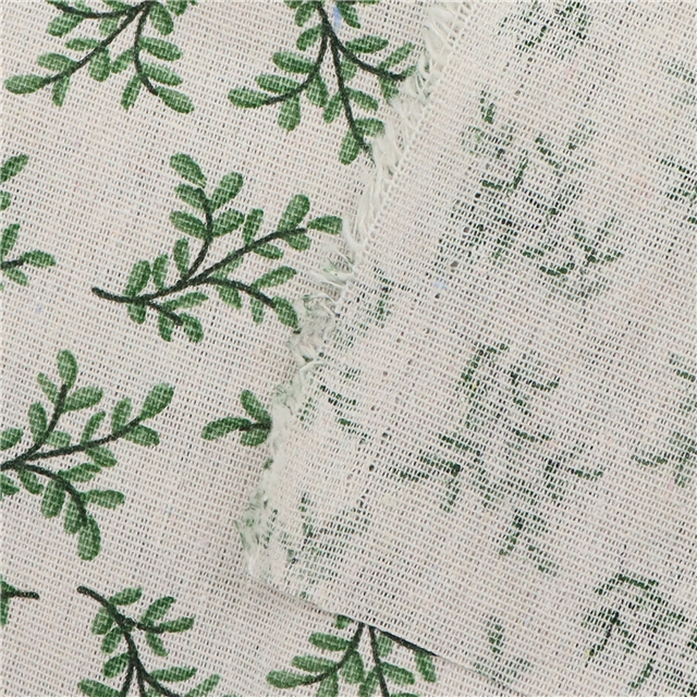 small fresh printed linen fabric