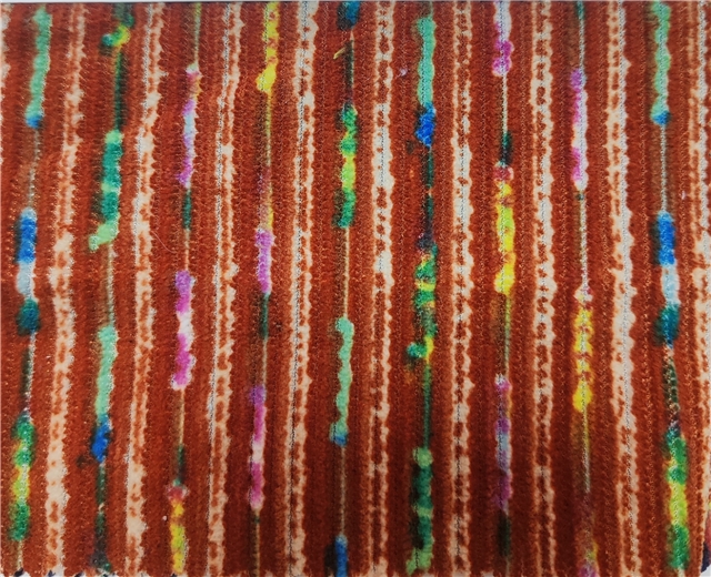 colorful tie dye striped corduroy fabric