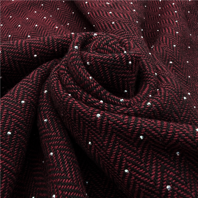 hot stamping woolen herringbone woolen fabric
