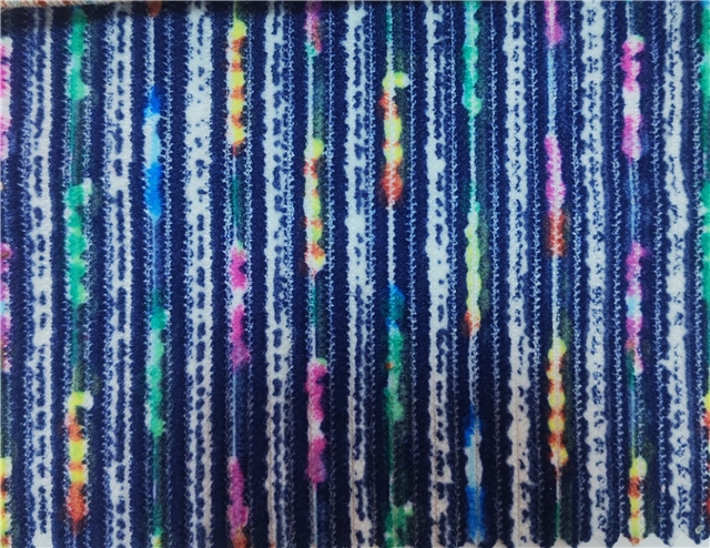 colorful tie dye striped corduroy fabric