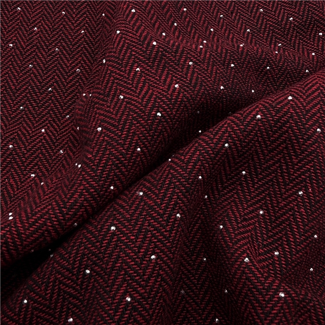 hot stamping woolen herringbone woolen fabric