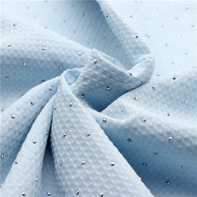 plain hot fix woven plaid polyester fabric