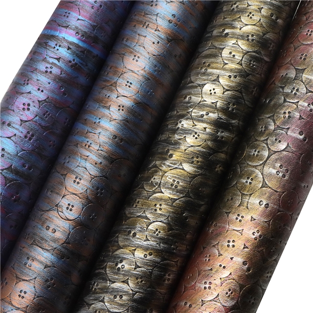 synthetic leather bump texture metallic button faux leather