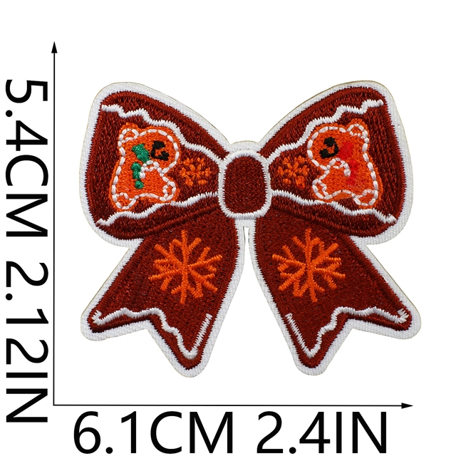 back with glue christmas bow series embroidery patch (back with glue)