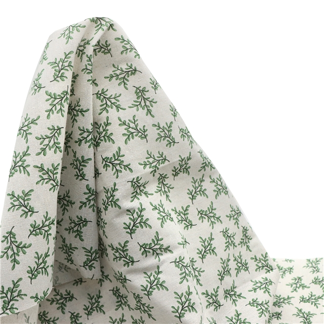 small fresh printed linen fabric