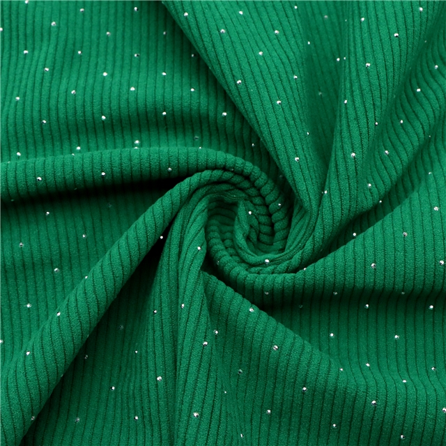 hotfix rhinestone crystals corduroy fabric dark green,50*140cm(19.7*55.1