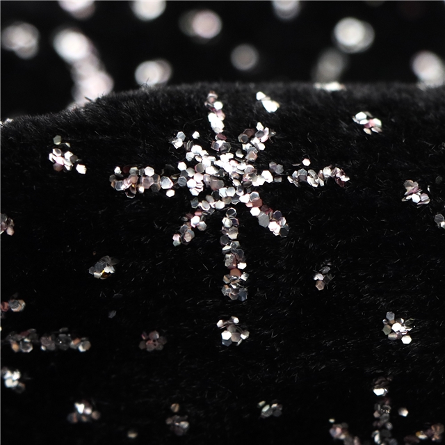 glitter star moon velvet fabric