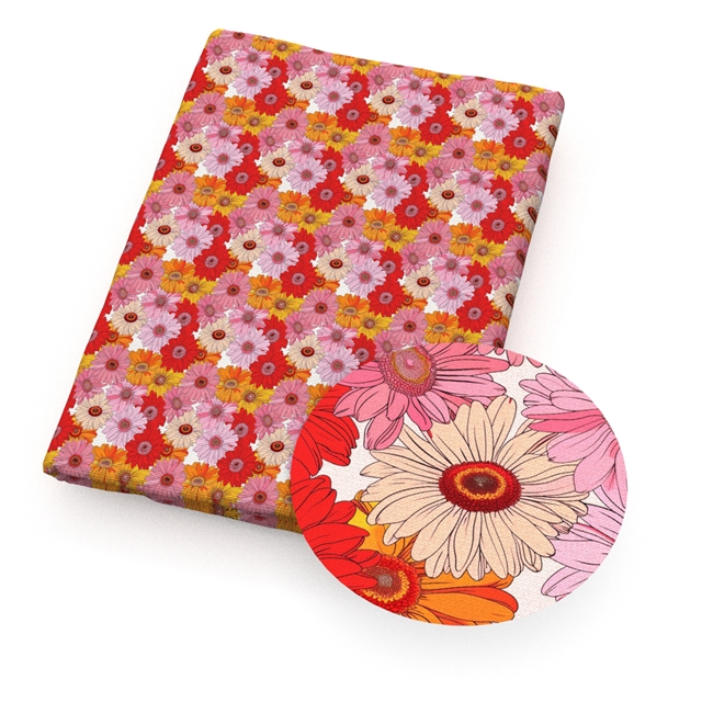 polyester cotton heart sunflower series polyester cotton fabric set (8 pcs/set)
