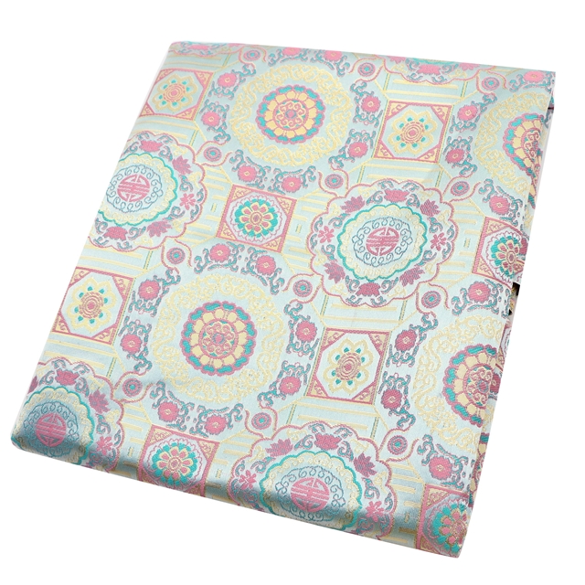 chinese style geometric pattern gold and silver jacquard fabric