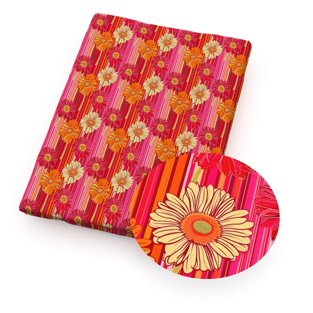 polyester cotton heart sunflower series polyester cotton fabric set (8 pcs/set)