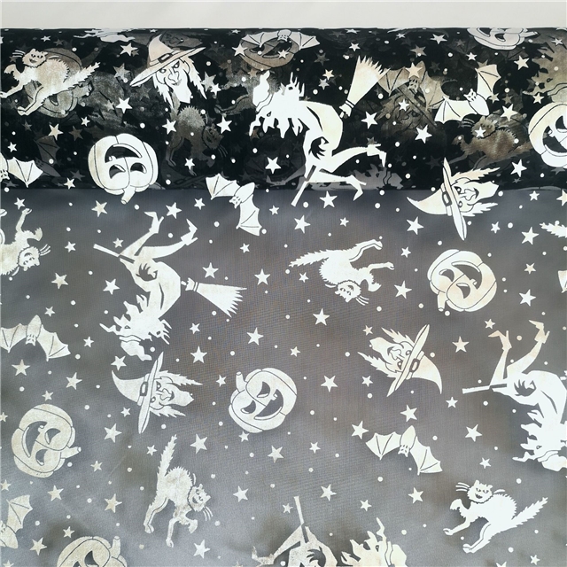 hot stamping heart-shaped organza fabric