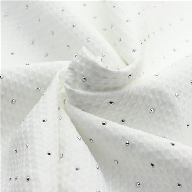 plain hot fix woven plaid polyester fabric