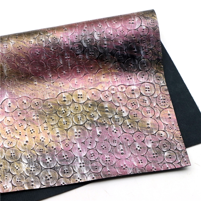 synthetic leather bump texture metallic button faux leather