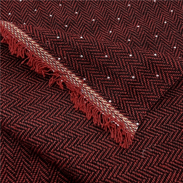 hot stamping woolen herringbone woolen fabric
