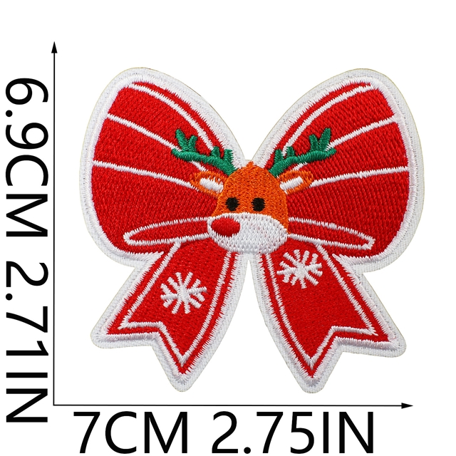 back with glue christmas bow series embroidery patch (back with glue)