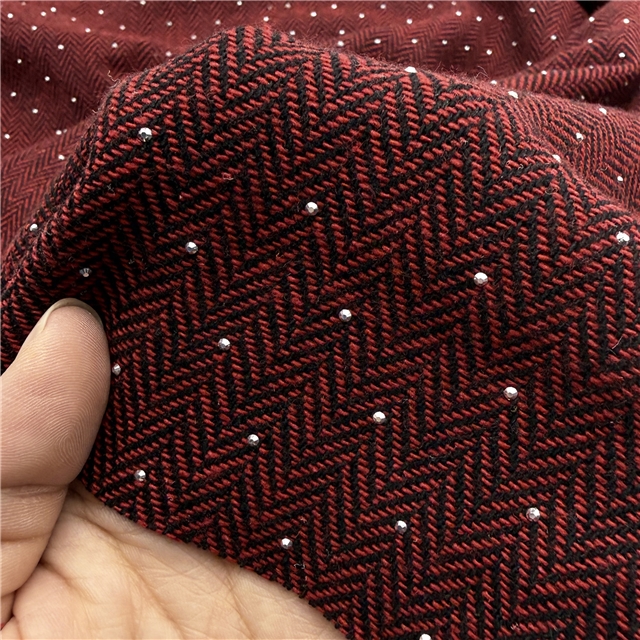 hot stamping woolen herringbone woolen fabric