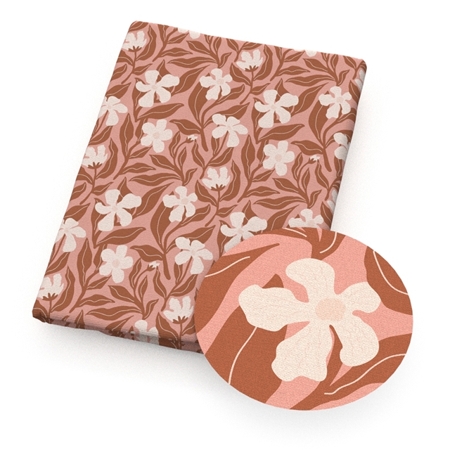 polyester cotton flower mushroom series polyester cotton fabric set (4 pcs/set)