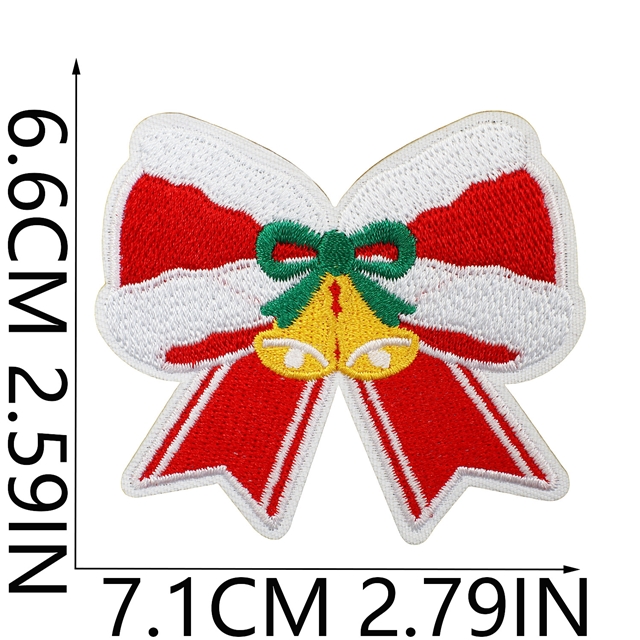 back with glue christmas bow series embroidery patch (back with glue)